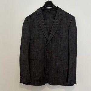 John Varvatos Charcoal Checkered Blazer Suit (pants and blazer) made in Italy